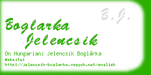 boglarka jelencsik business card