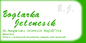 boglarka jelencsik business card